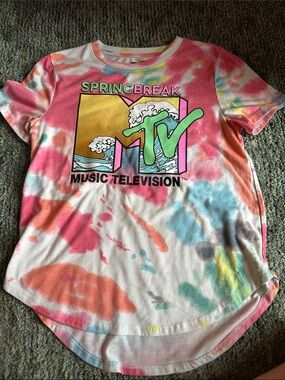 MTV Spring Break Tie-Dye Tee - Pink, Green, Yellow, Blue